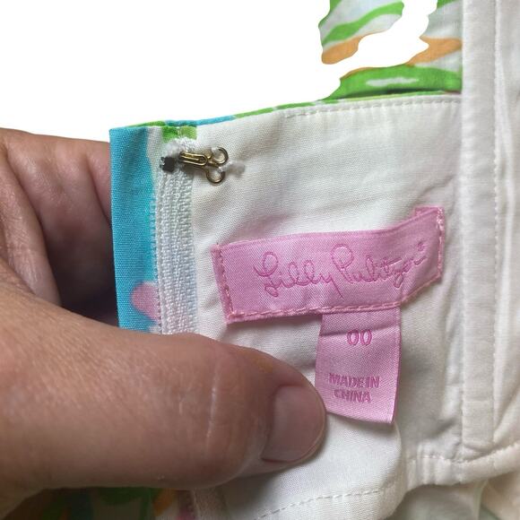 Lilly Pulitzer Size 0 Richelle Strapless Tie Back Dress Elephant Ear Green Pink - Picture 8 of 14